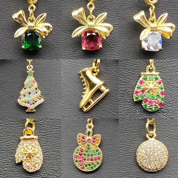 Gold Charm Bracelet with Festive Holiday Removable Charms - Picture 11 of 11